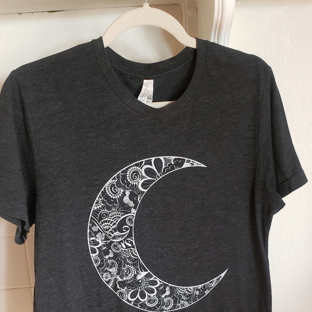 Grey Crescent Moon Relaxed Tee